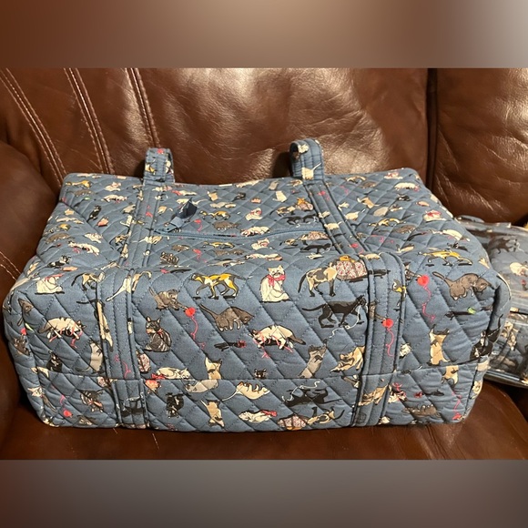 Vera Bradley Blue Cat’s Meow Pattern Tote NWOT - Picture 3 of 7